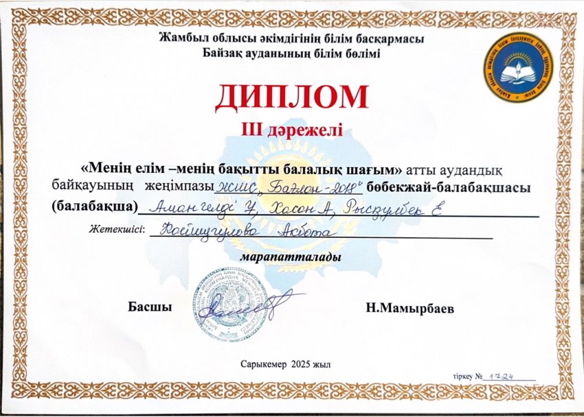 "МЕНІҢ ЕЛІМ-МЕНІҢ БАҚЫТТЫ БАЛАЛЫҚ ШАҒЫМ" АУДАНДЫҚ САЙЫС